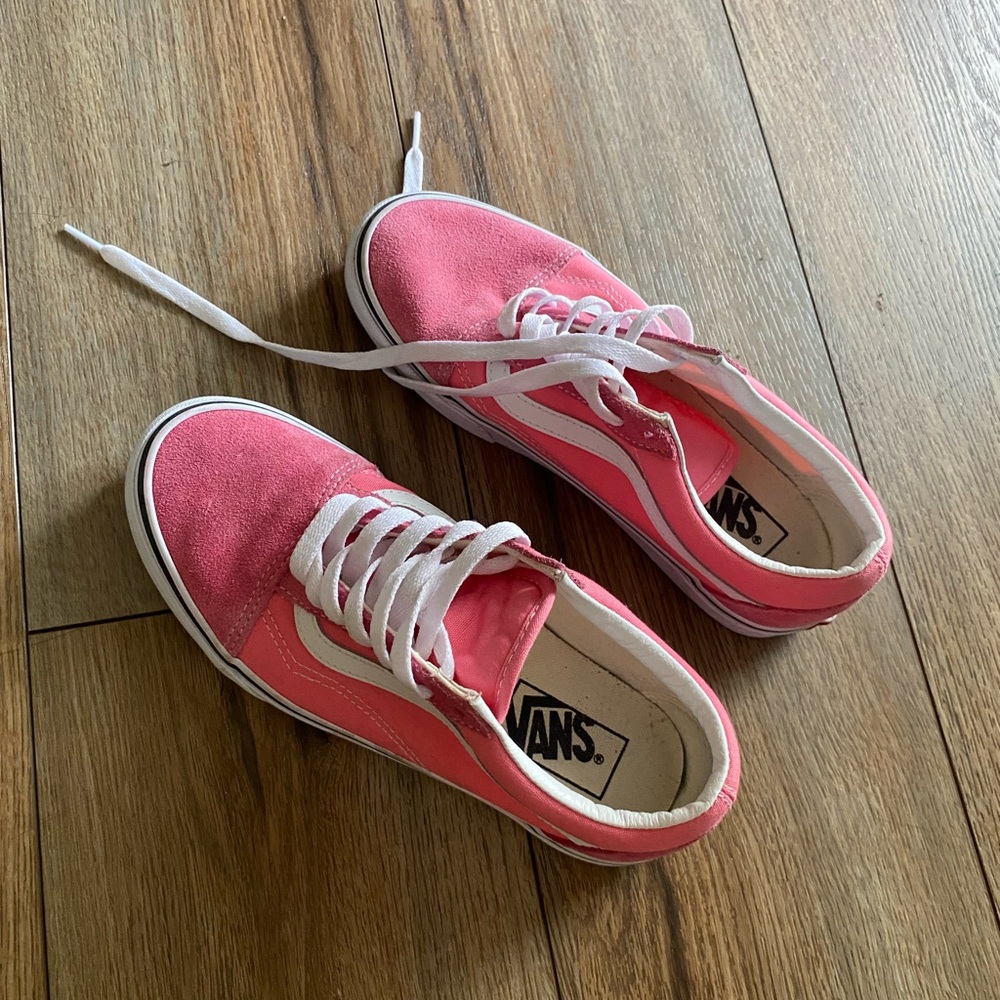 Vans Pink Canvas Sneakers with Waffle Sole